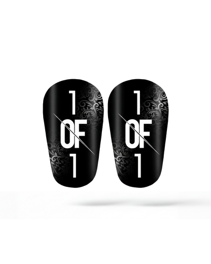 1OF1 mini shin pads worn under sock sleeve — complete setup