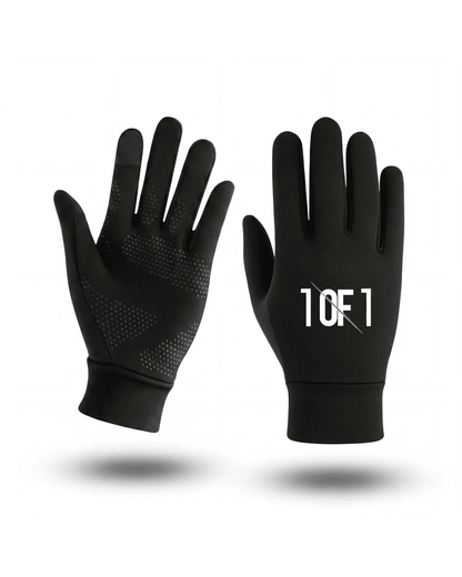 1OF1 football thermal gloves lifestyle shot — training in cold weather