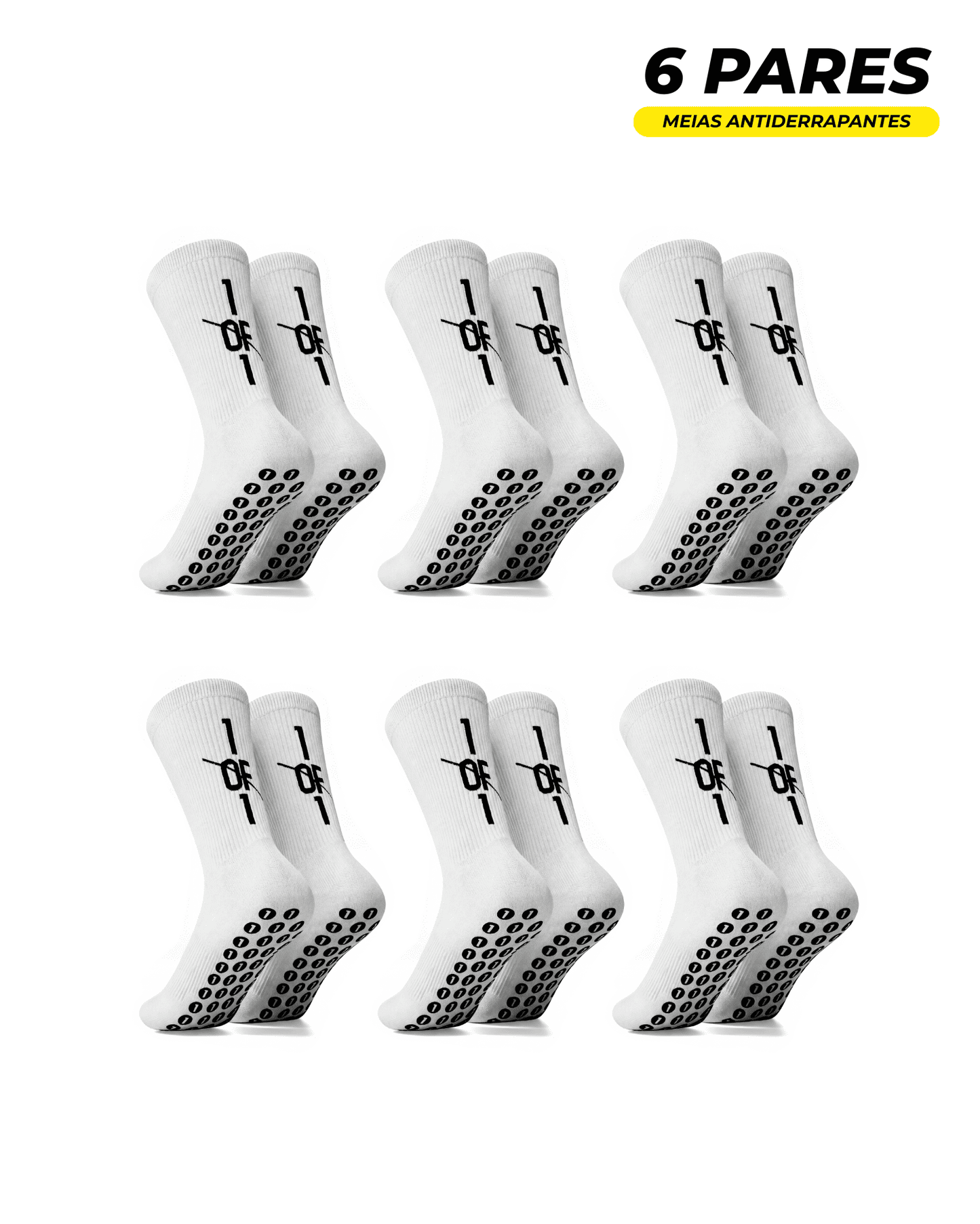 1OF1 meias Pro Grip pack 6 pares — conjunto completo exibido