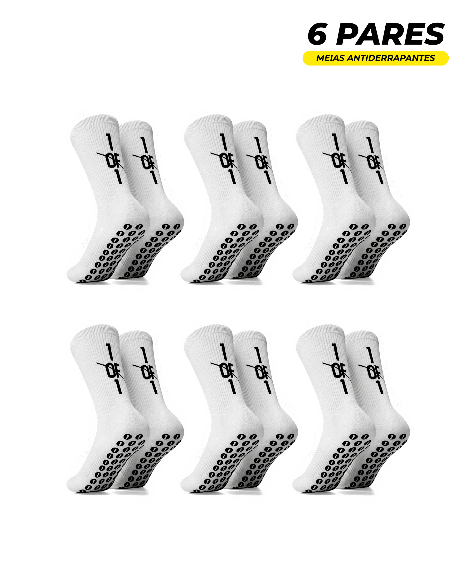 1OF1 meias Pro Grip pack 6 pares — conjunto completo exibido