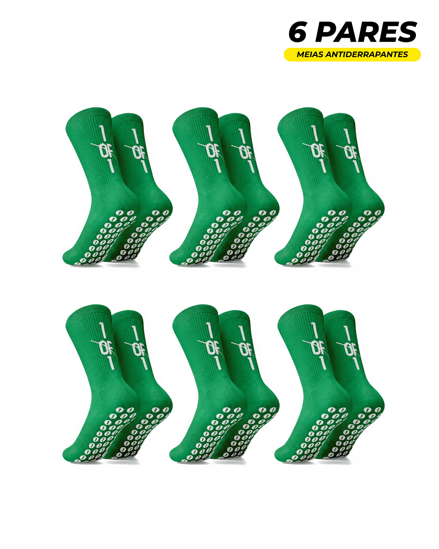 1OF1 meias Pro Grip pack 6 pares — stock para toda a época